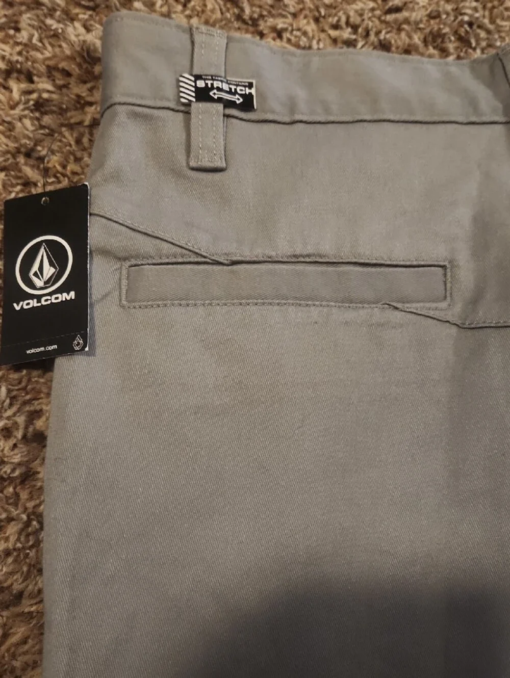 Volcom Men's Light Gray Flat Front Shorts